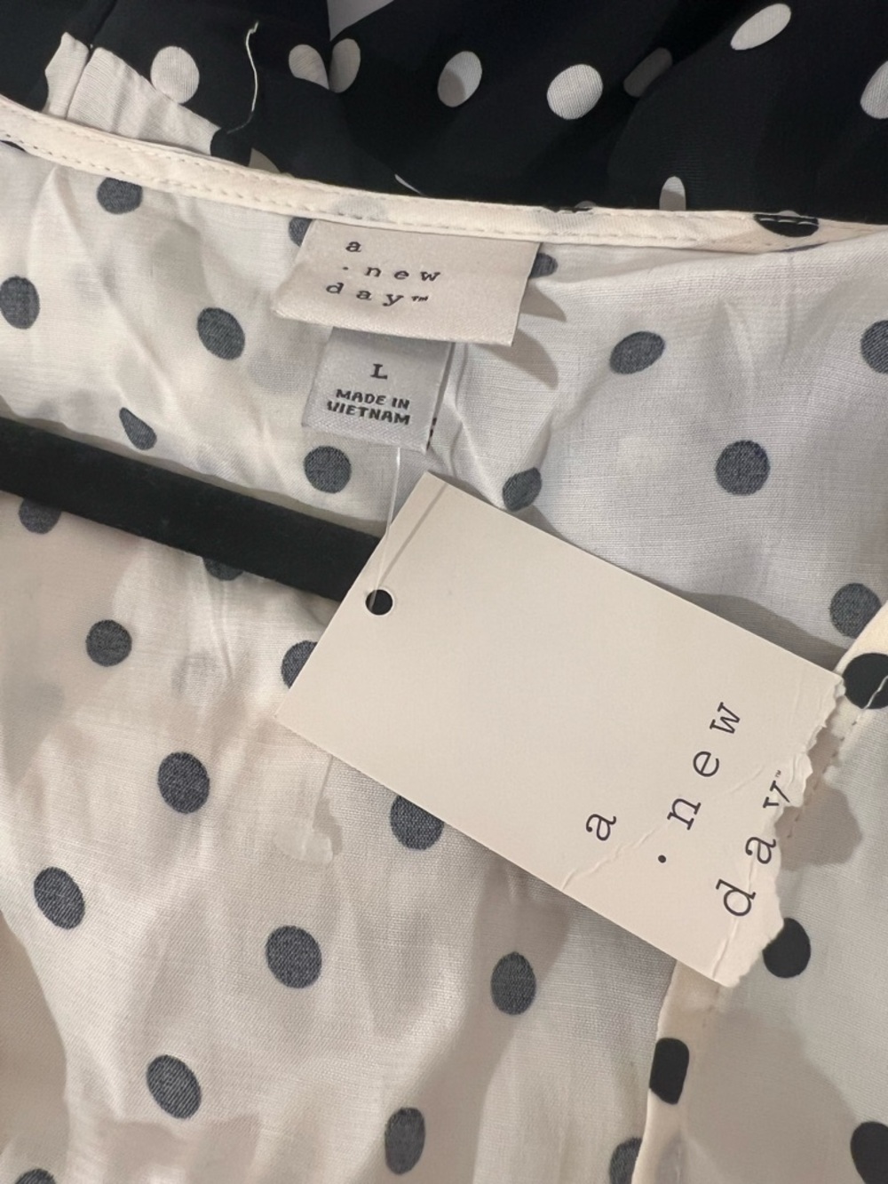 A New Day | Polka Dot V-Neck Midi Dress in Black and Cream - Picture 12 of 13